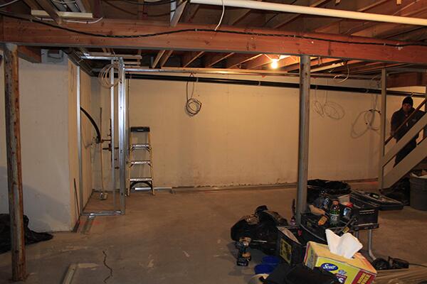 Before basement finishing