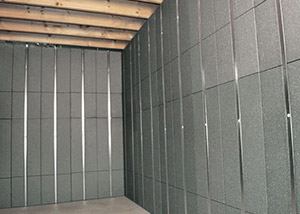 SilverGlo™ insulation and metal studs making up our Basement to Beautiful™ panels.  Installed in Mequon.