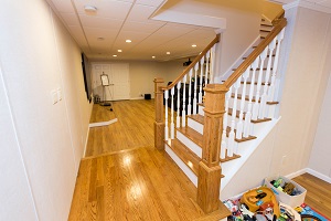 Finishing touches for a remodeled basement in Kenosha
