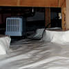 An energy efficient crawl space dehumidifier installed in a sealed crawl space in West Bend.