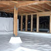 A large, encapsulated crawl space with our vapor barrier system installed in Sheboygan.