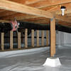 A bright, clean, sealed crawl space in Burlington.