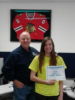 Wow Service Award for April: Kayla!